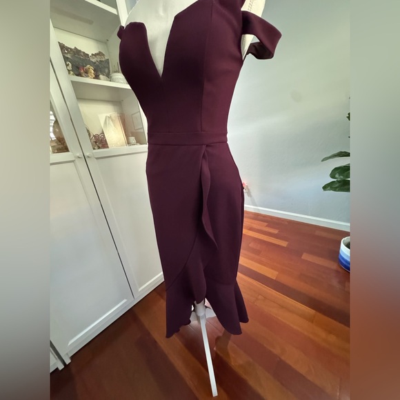 Xcape Off Shoulder Purple Dress - Picture 6 of 9